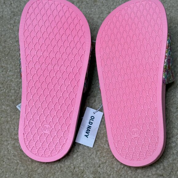 NWT - Old Navy - Girls - Pink Floral Sandals - Size 10-11 - Picture 3 of 4